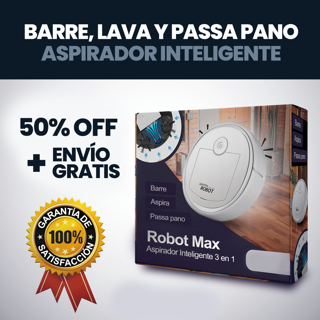 Robot MaxClean - Aspirador Inteligente 3 en 1 [LIMPIA TODO]