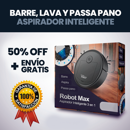 Robot MaxClean - Aspirador Inteligente 3 en 1 [LIMPIA TODO]